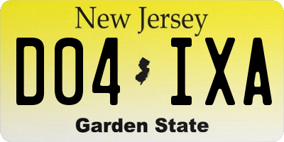 NJ license plate D04IXA