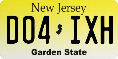 NJ license plate D04IXH