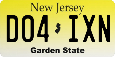 NJ license plate D04IXN