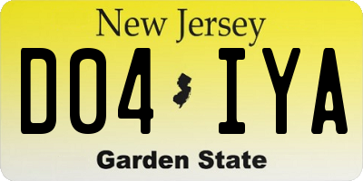 NJ license plate D04IYA