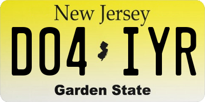 NJ license plate D04IYR