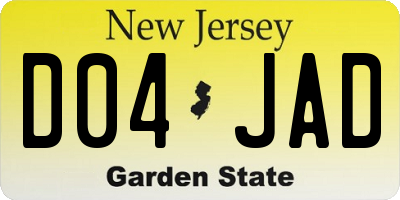 NJ license plate D04JAD