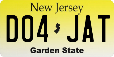 NJ license plate D04JAT