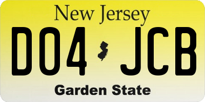 NJ license plate D04JCB
