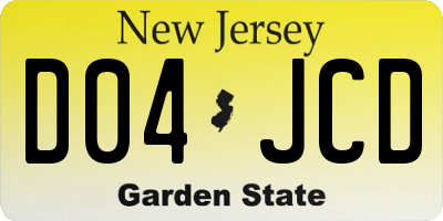 NJ license plate D04JCD