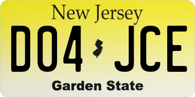 NJ license plate D04JCE