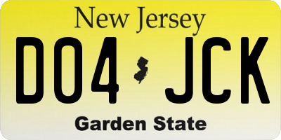 NJ license plate D04JCK