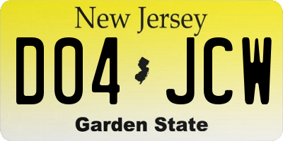 NJ license plate D04JCW