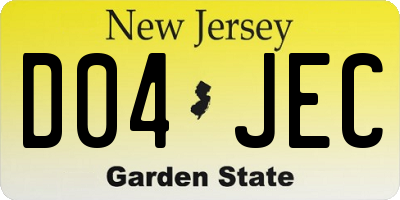 NJ license plate D04JEC