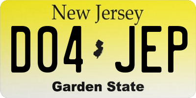 NJ license plate D04JEP