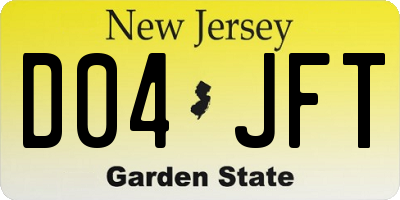 NJ license plate D04JFT