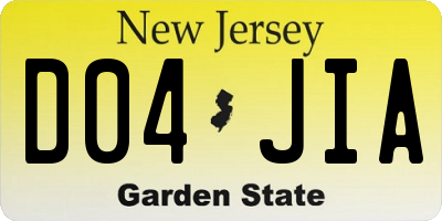 NJ license plate D04JIA