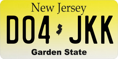 NJ license plate D04JKK