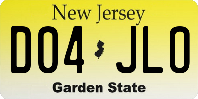 NJ license plate D04JLO