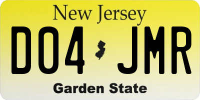 NJ license plate D04JMR