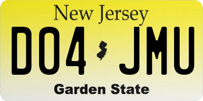 NJ license plate D04JMU