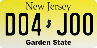 NJ license plate D04JOO