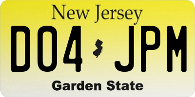 NJ license plate D04JPM