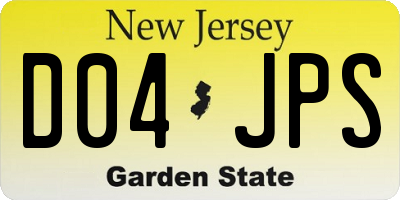 NJ license plate D04JPS