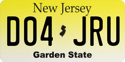 NJ license plate D04JRU