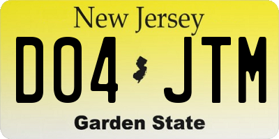 NJ license plate D04JTM