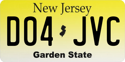 NJ license plate D04JVC
