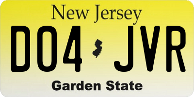 NJ license plate D04JVR