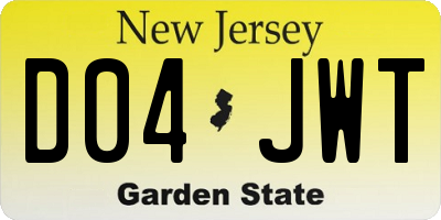 NJ license plate D04JWT