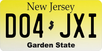 NJ license plate D04JXI