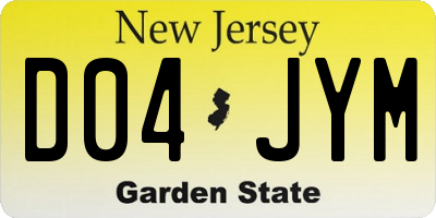 NJ license plate D04JYM