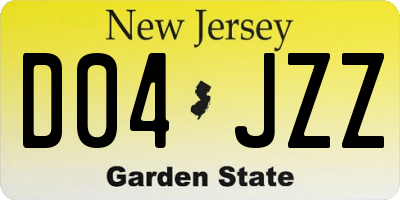 NJ license plate D04JZZ