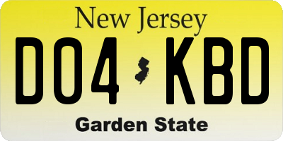 NJ license plate D04KBD