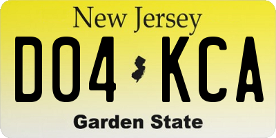 NJ license plate D04KCA