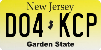 NJ license plate D04KCP