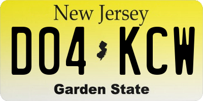 NJ license plate D04KCW