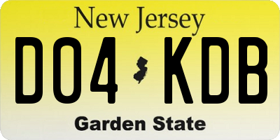 NJ license plate D04KDB