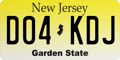 NJ license plate D04KDJ