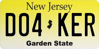 NJ license plate D04KER