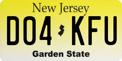 NJ license plate D04KFU