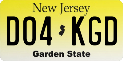 NJ license plate D04KGD