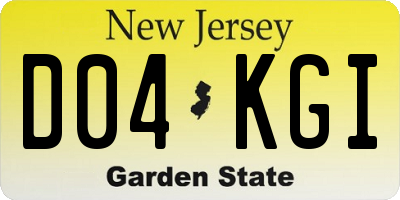 NJ license plate D04KGI