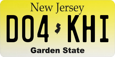 NJ license plate D04KHI
