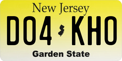 NJ license plate D04KHO