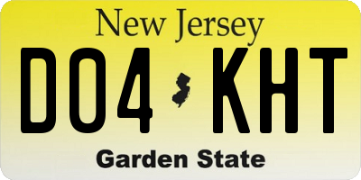 NJ license plate D04KHT