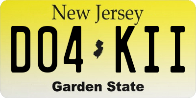 NJ license plate D04KII