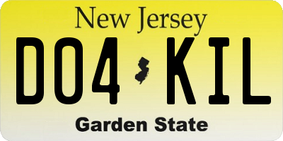 NJ license plate D04KIL
