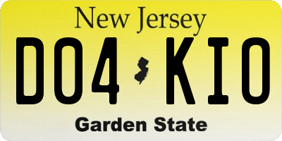 NJ license plate D04KIO