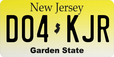 NJ license plate D04KJR