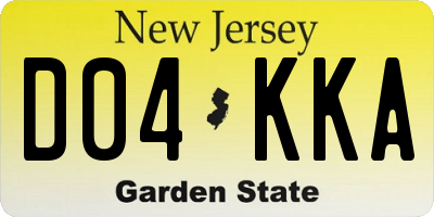 NJ license plate D04KKA