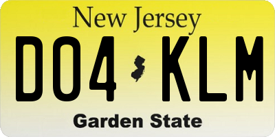NJ license plate D04KLM